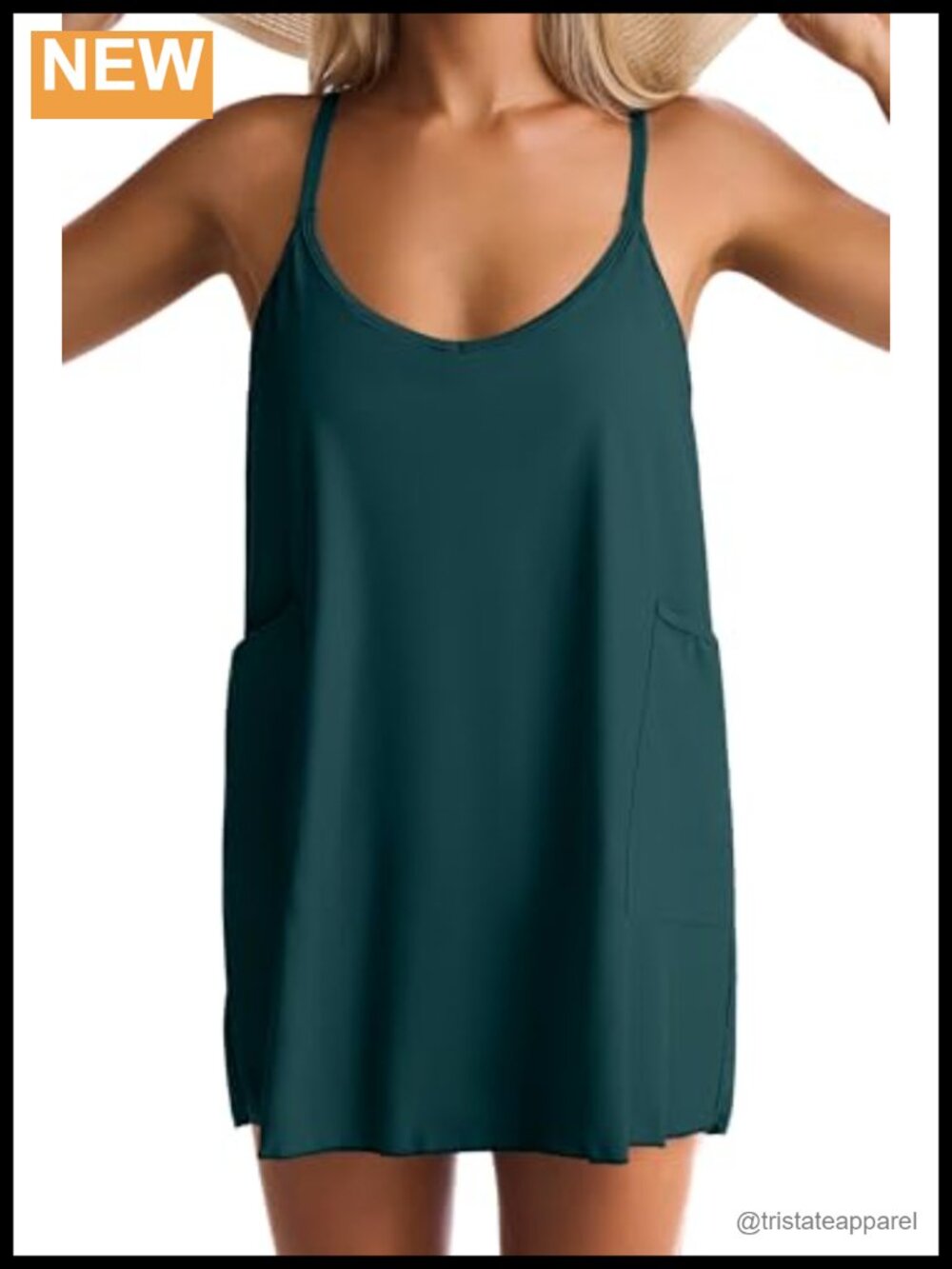 One Piece Swimdress Swimsuit Women Built in Shapewear V Neck
